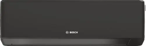 Wandhängendes Klimagerät von Bosch in Schwarz, flaches Design, geeignet für Innenräume, einfache Installation und Nutzung.